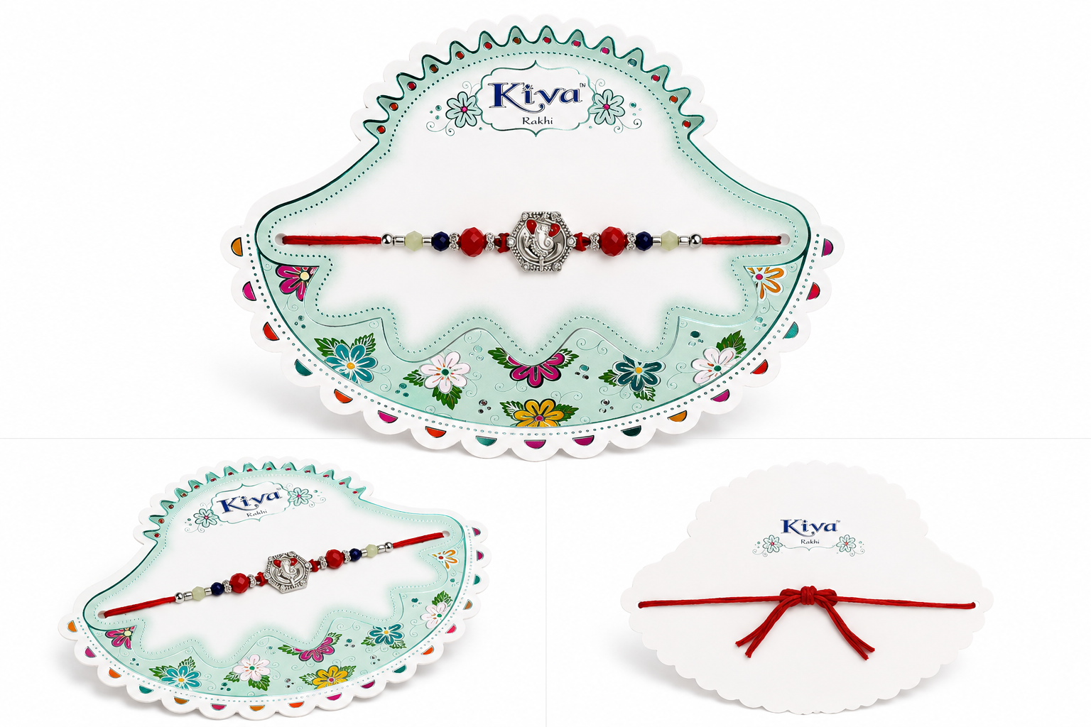 Premium Ganesha Designer Rakhi with Crystal Beads