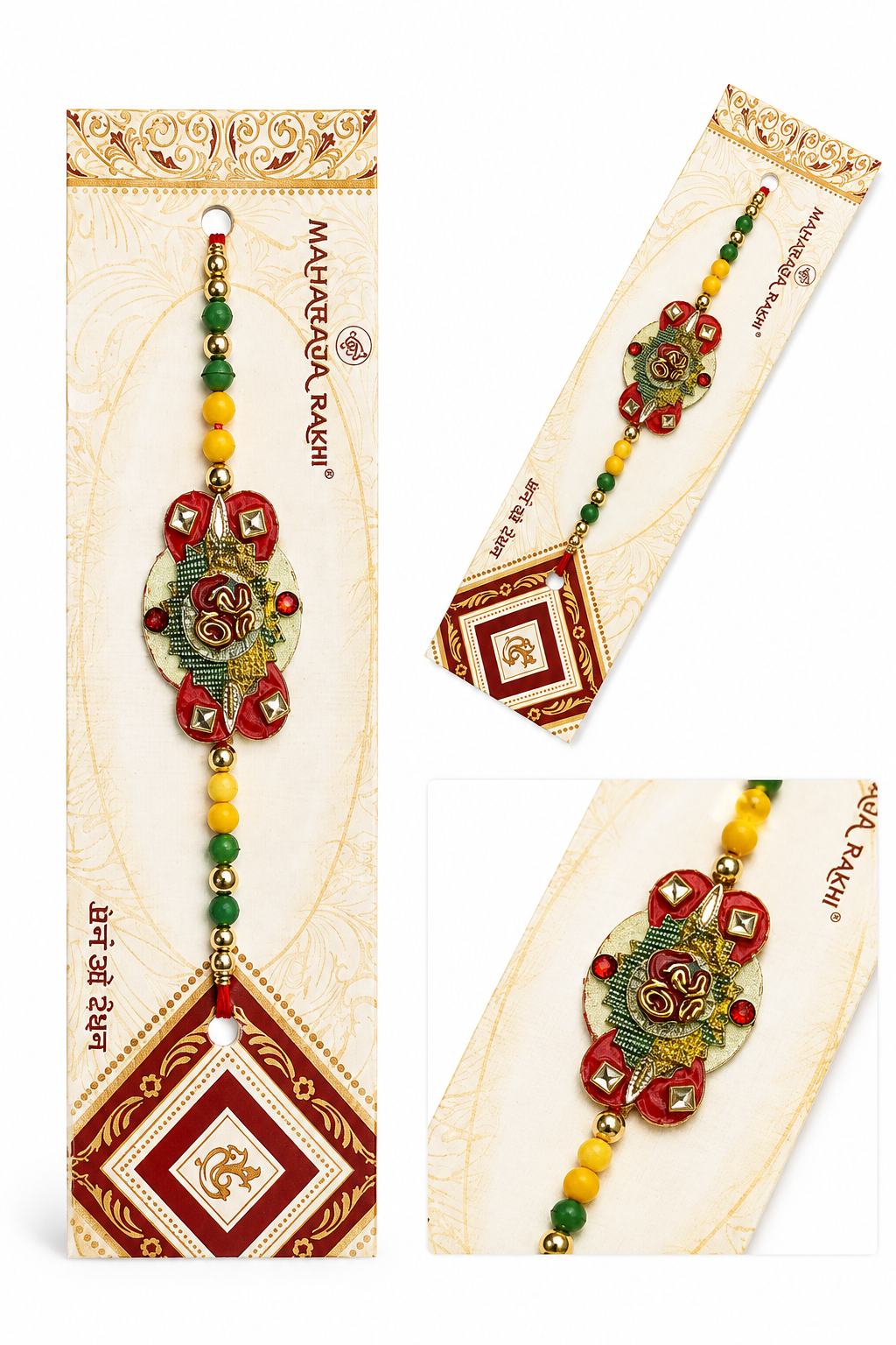 Mahalaxmi Om Designer Rakhi with Decorative Beads