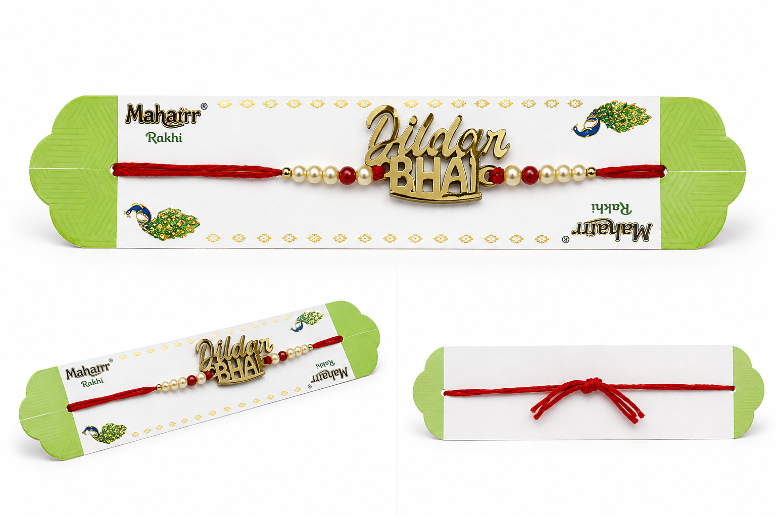 Mahairr dildar  Bhai Designer Rakhi with Pearl Beads