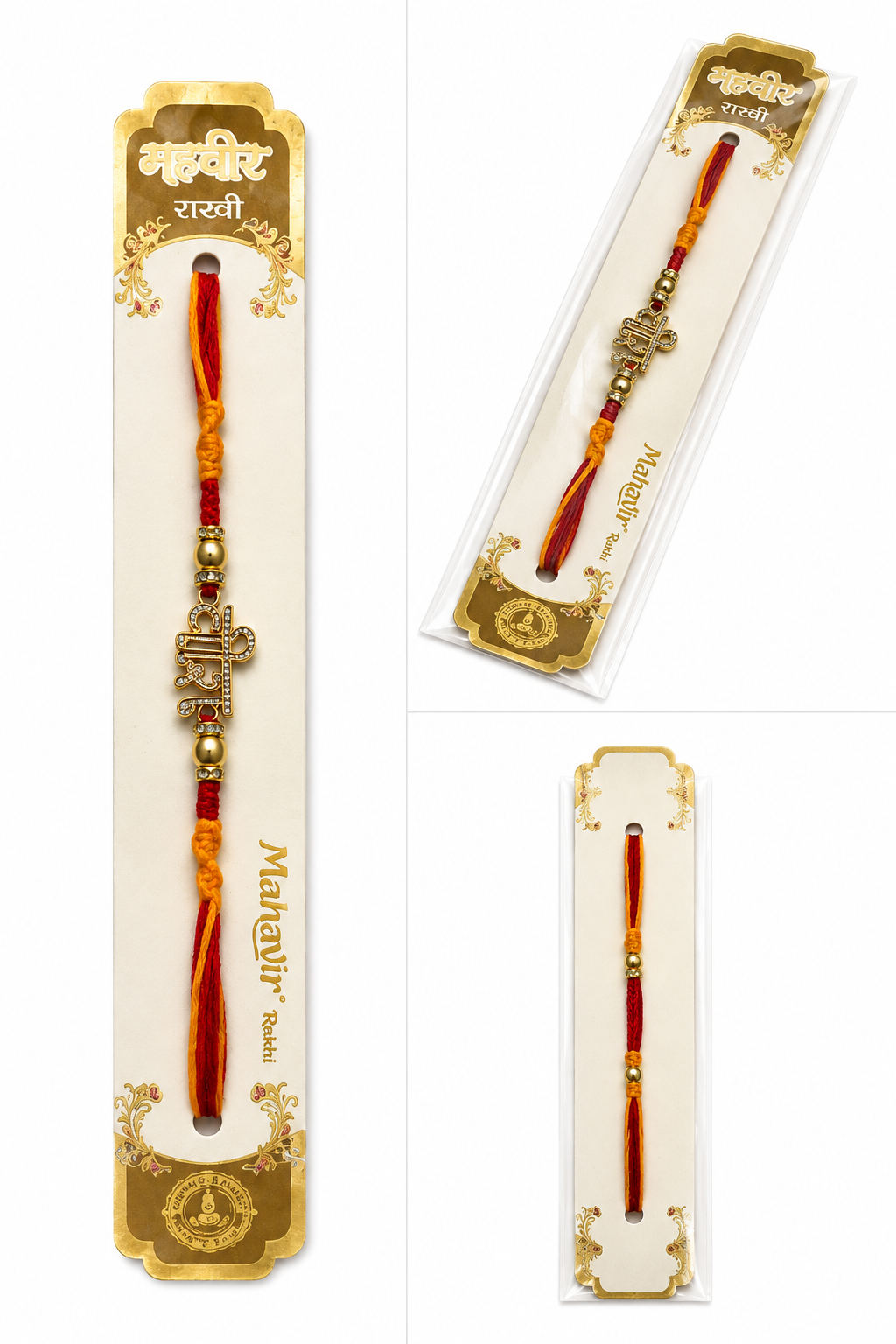 Veera Designer Rakhi with Gold-Plated Charm