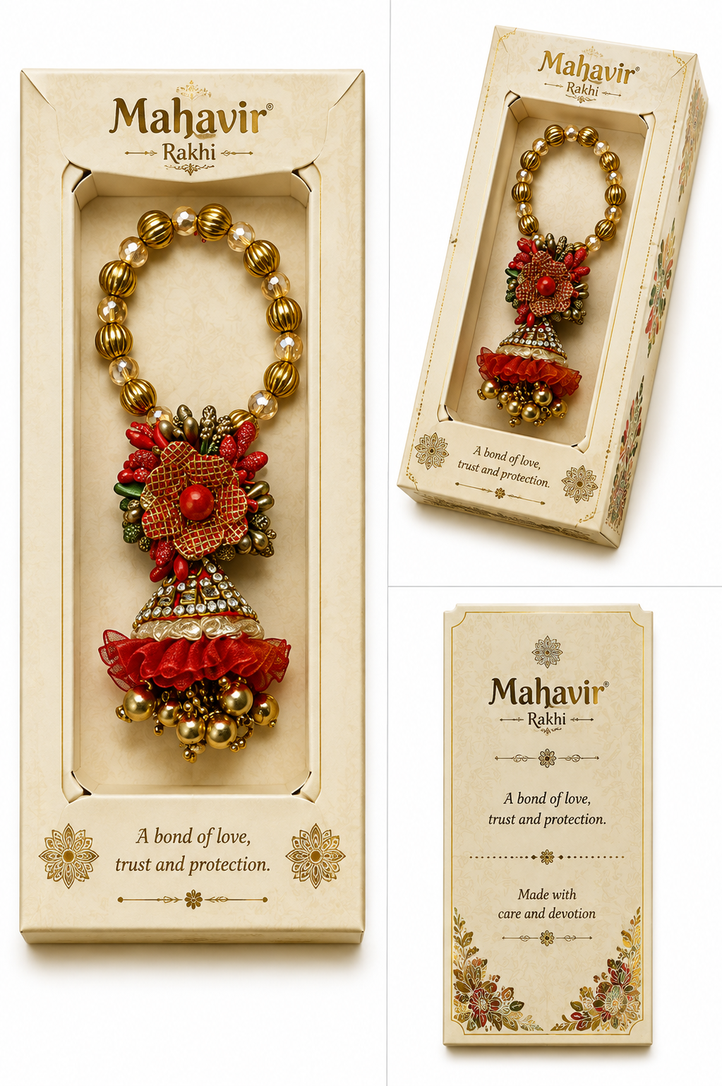 Premium Floral Latkan Lumba Rakhi Bracelet for Bhabhi