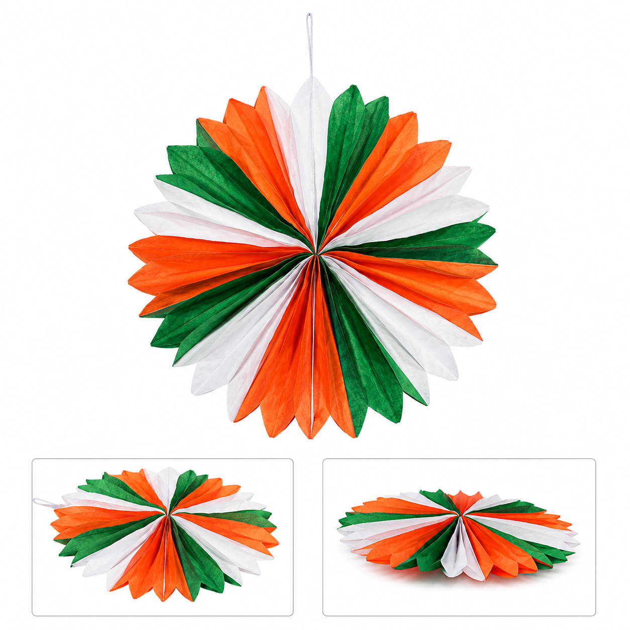 DECORATIVE TRICOLOUR PAPER FAN 