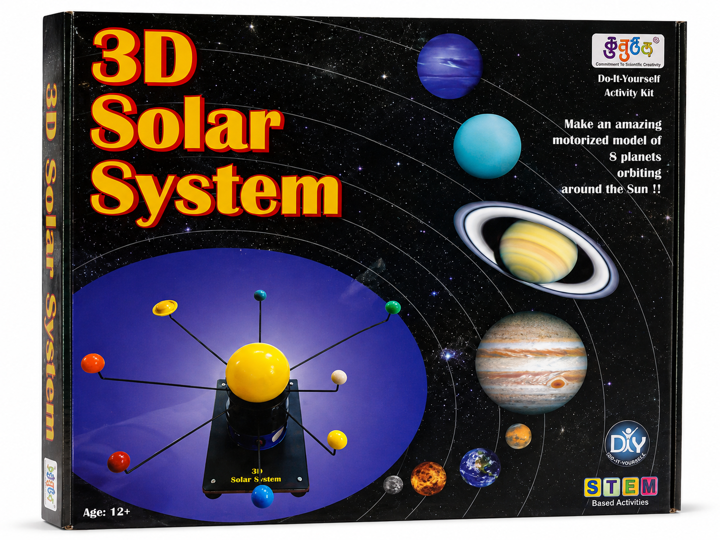 3D Solar System DIY STEM Science Kit | Motorized Planet Model | Educational Astronomy Project for Kids & Students