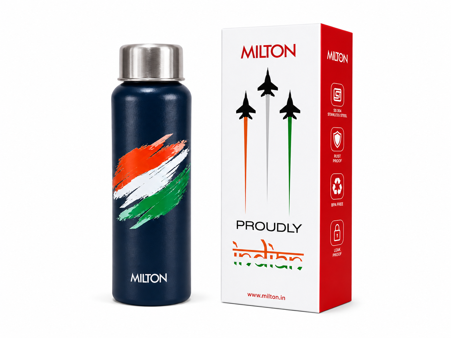 Milton Aqua  Proudly Indian 750 ml Stainless Steel Water Bottle