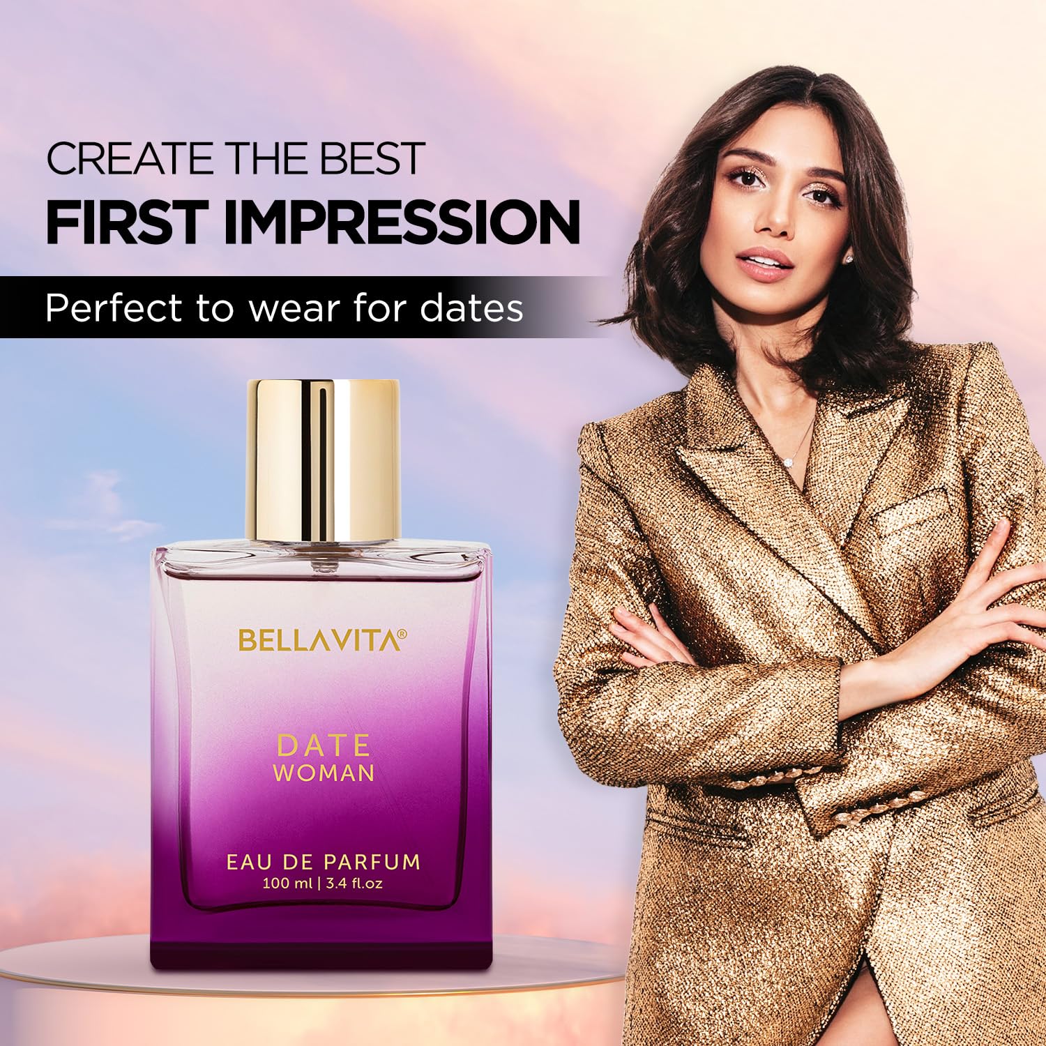 Bella Vita Luxury Date Long Lasting | Perfume for Woman | Gifts for Woman | EDP 100ml | Pink Pepper, Jasmine & Vanilla | Floral, Woody & Fruity Premium Fragrance
