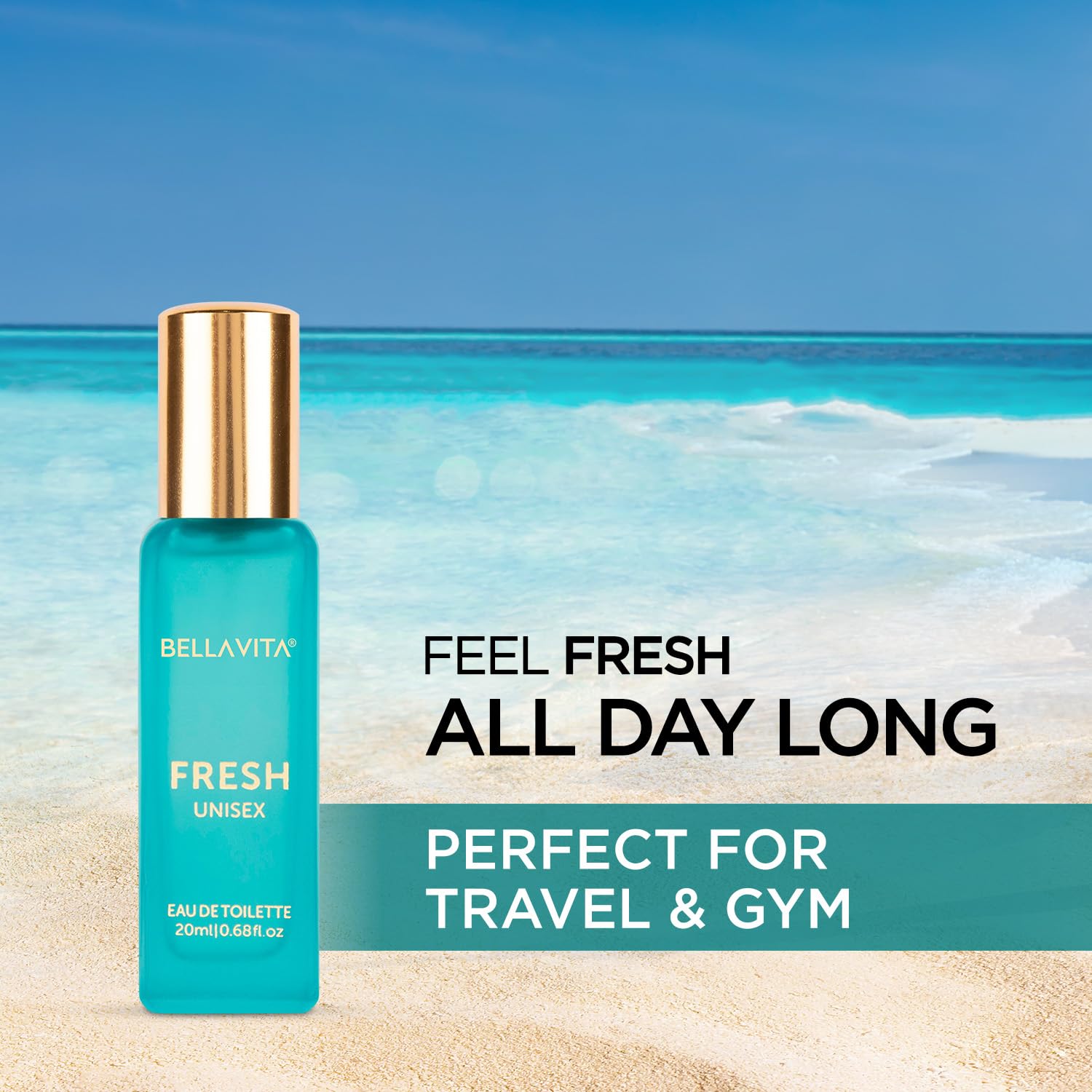Bella Vita Luxury FRESH Unisex Eau De Toilette Perfume with Bergamot, Lavender,Ylang Ylang|Premium, Long Lasting Fresh Fragrance for Men & Women, 20ML