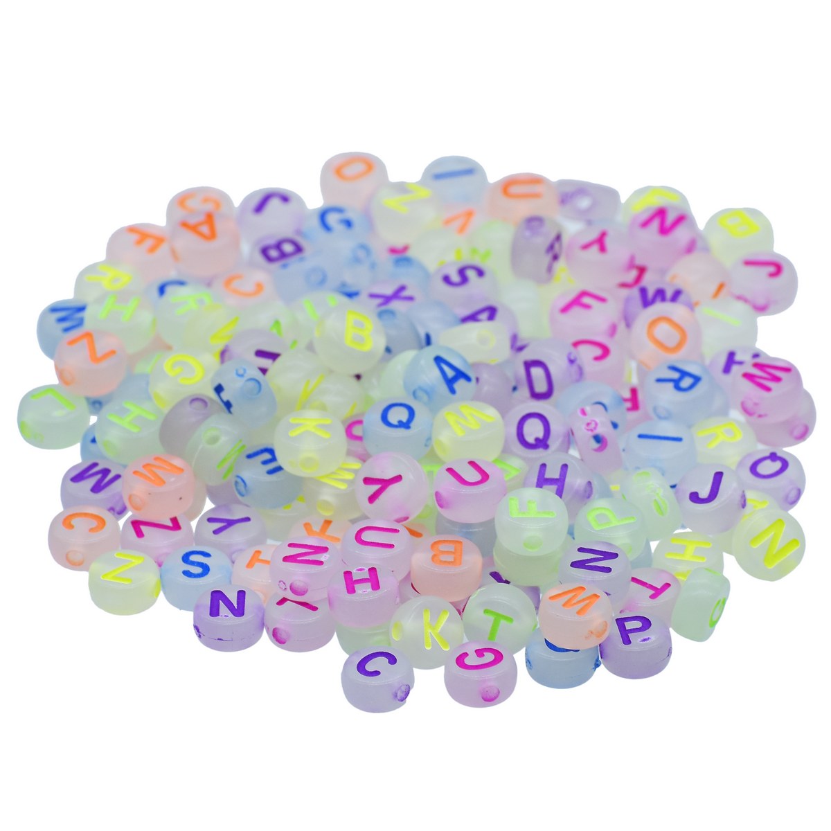 Jags Craft Beads Alphabet Neon Colour 25gm 4X7MM JCB216