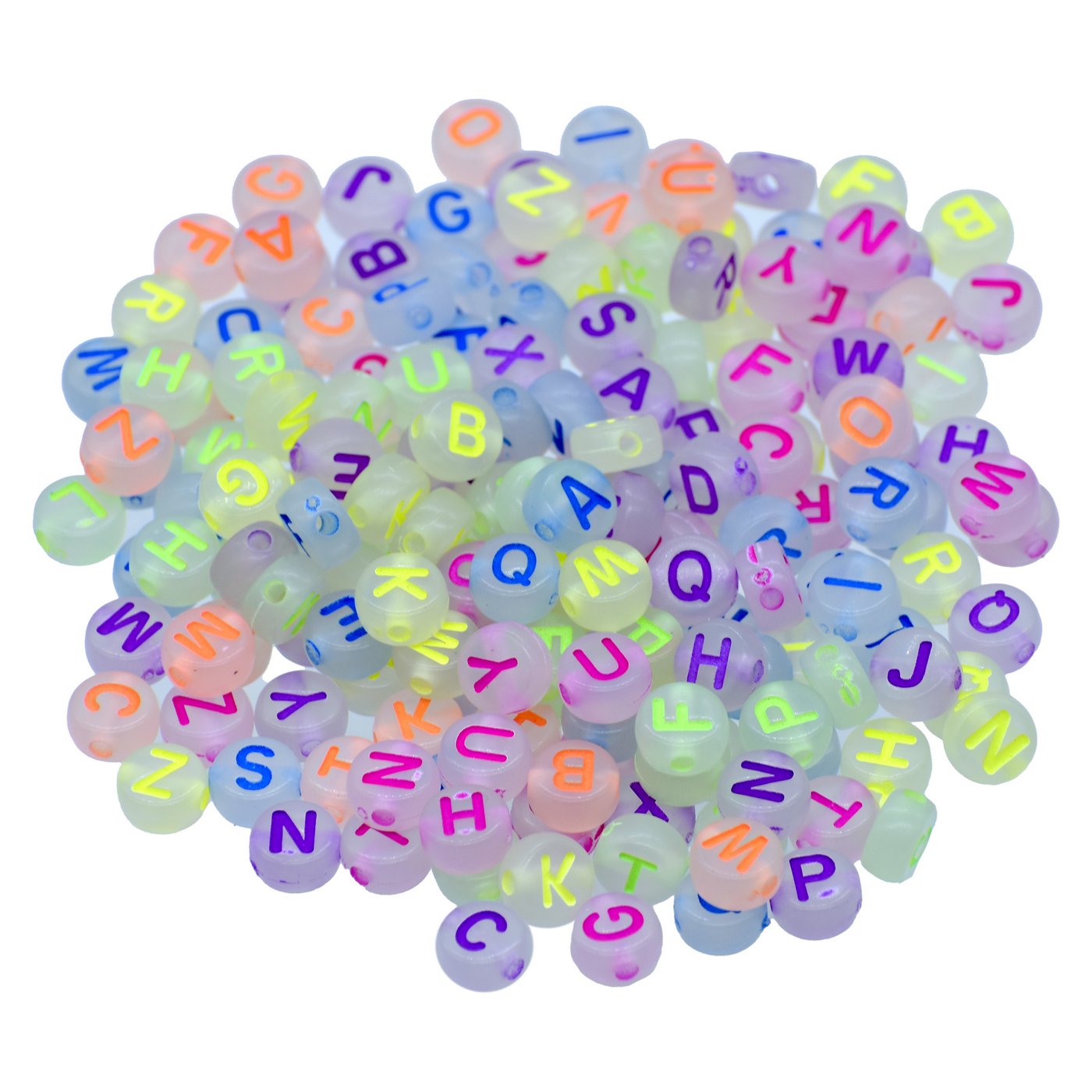 Jags Craft Beads Alphabet Neon Colour 25gm 4X7MM JCB216