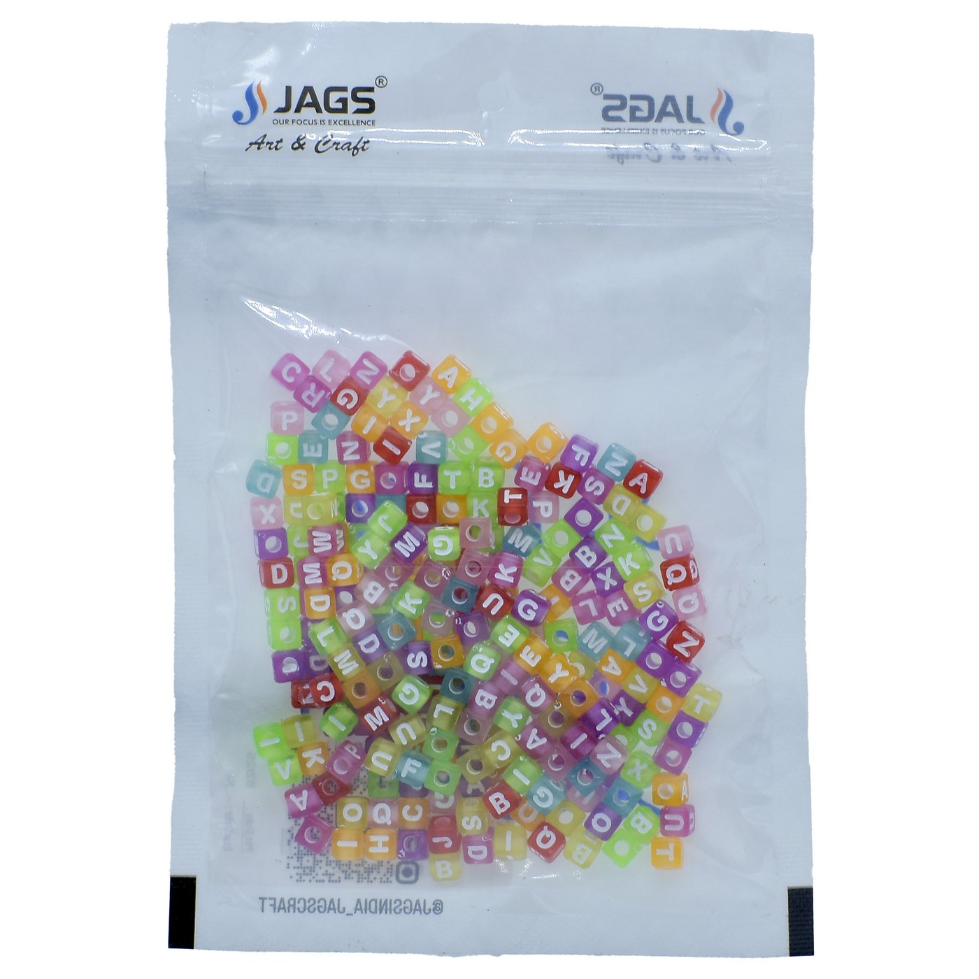Jags Craft Beads Alphabet Mini Square 25gm 5X5MM JCB210