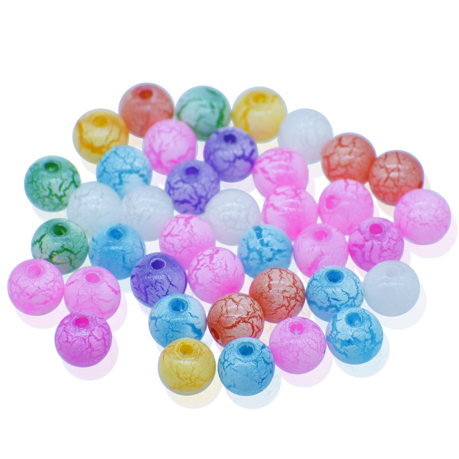 Jags Beads Crackle Multicolor 20GMS 10MM JBCP10MM
