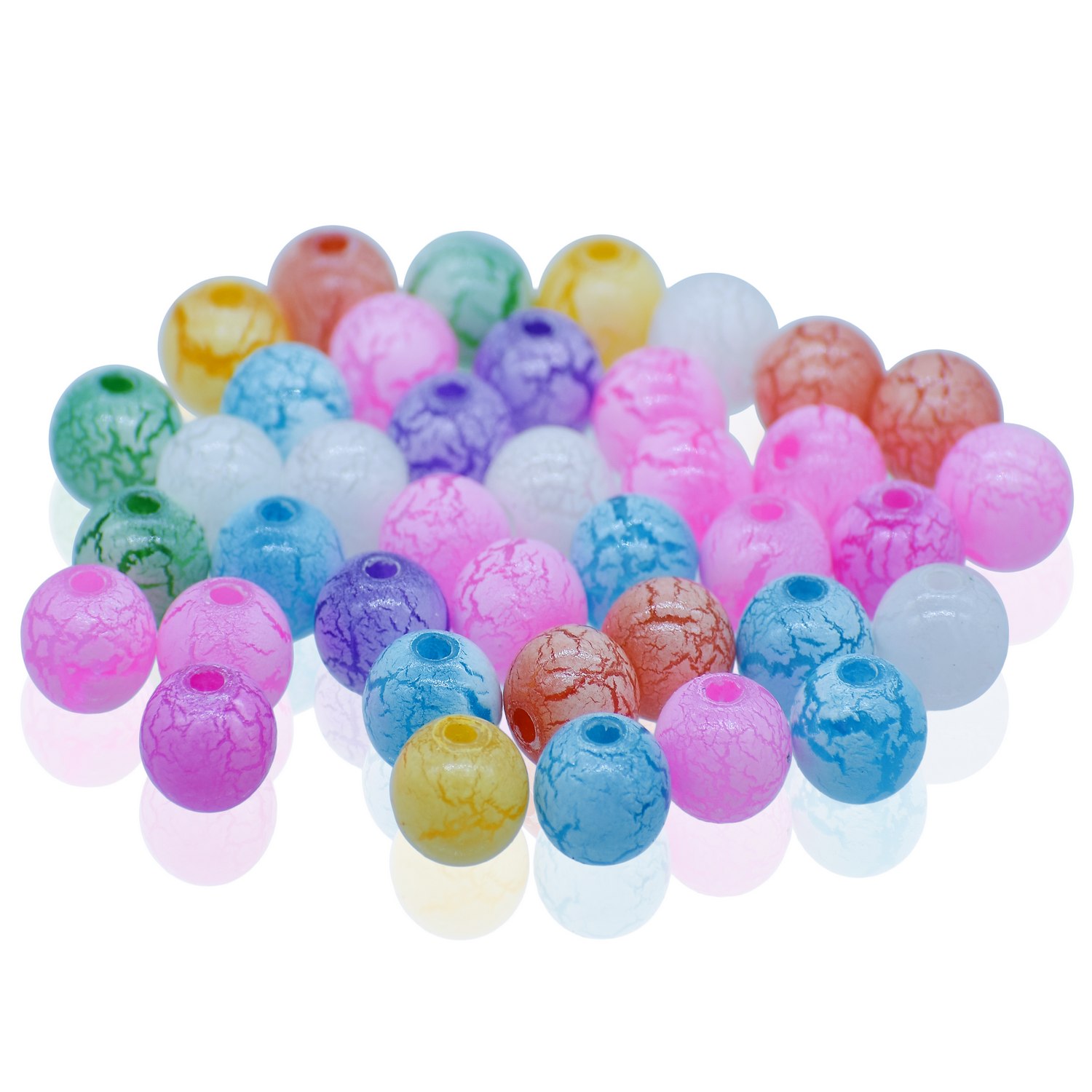 Jags Beads Crackle Multicolor 20GMS 10MM JBCP10MM