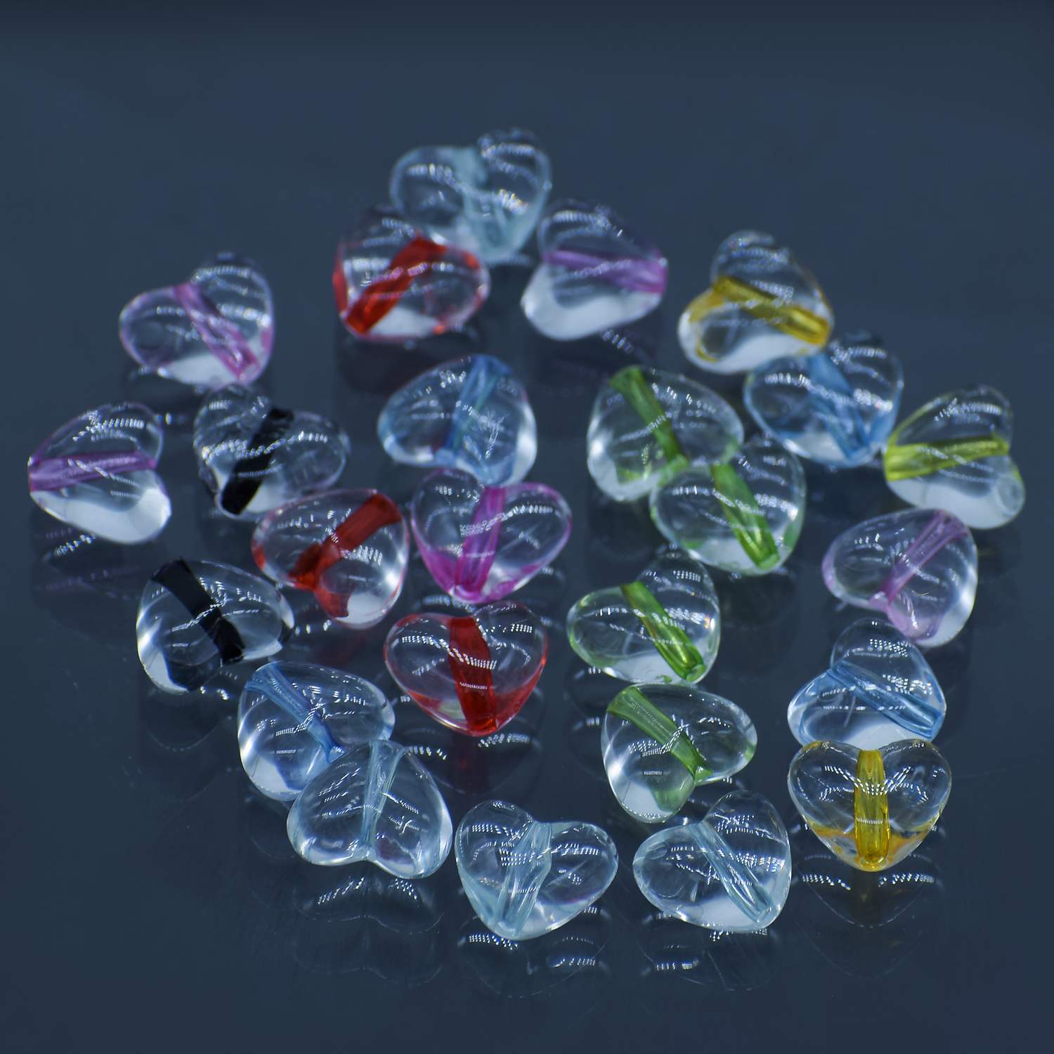 Jags Beads Heart Shape Multicolour 20Gram JCPP25
