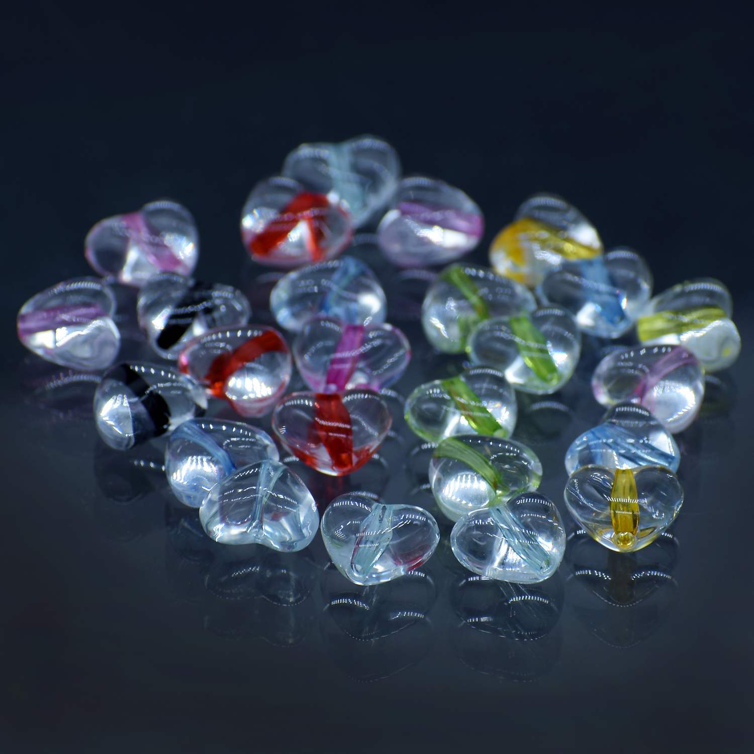Jags Beads Heart Shape Multicolour 20Gram JCPP25