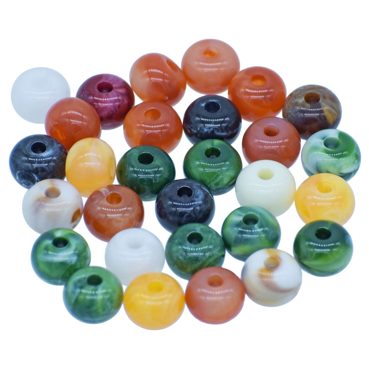 Jags Beads Plain Colourfull Multicolor 20Gsm 10MM JBCF10MM