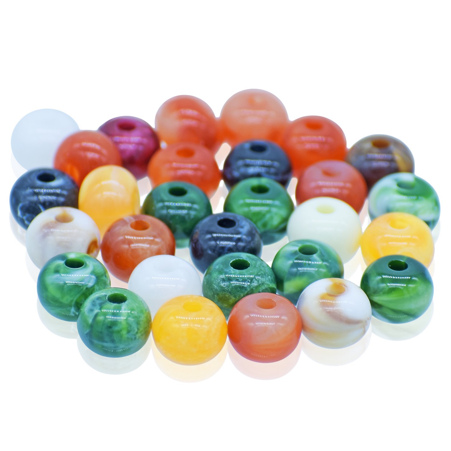 Jags Beads Plain Colourfull Multicolor 20Gsm 10MM JBCF10MM
