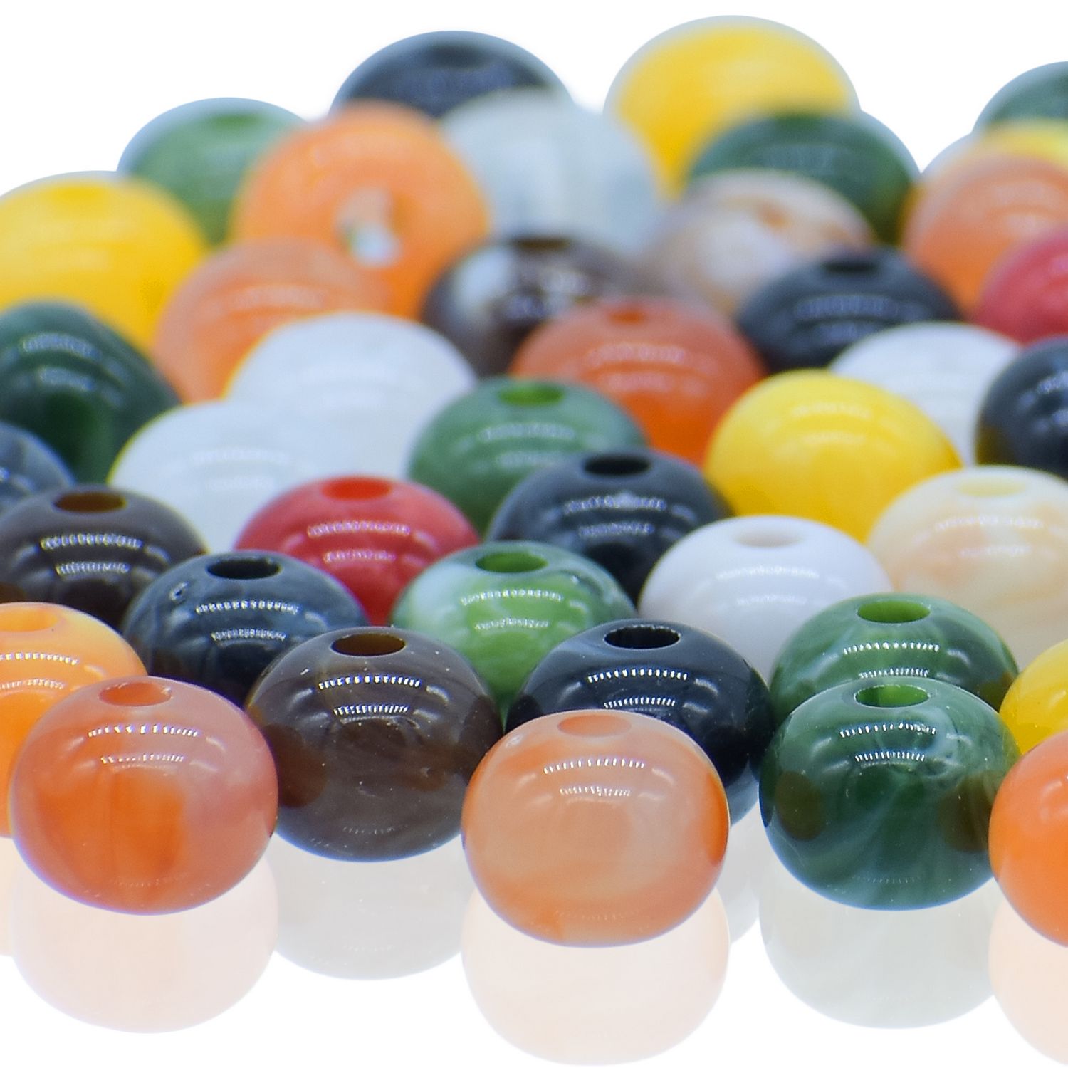 Jags Beads Plain Colourfull Multicolor 20Gsm 8MM JBCF8MM