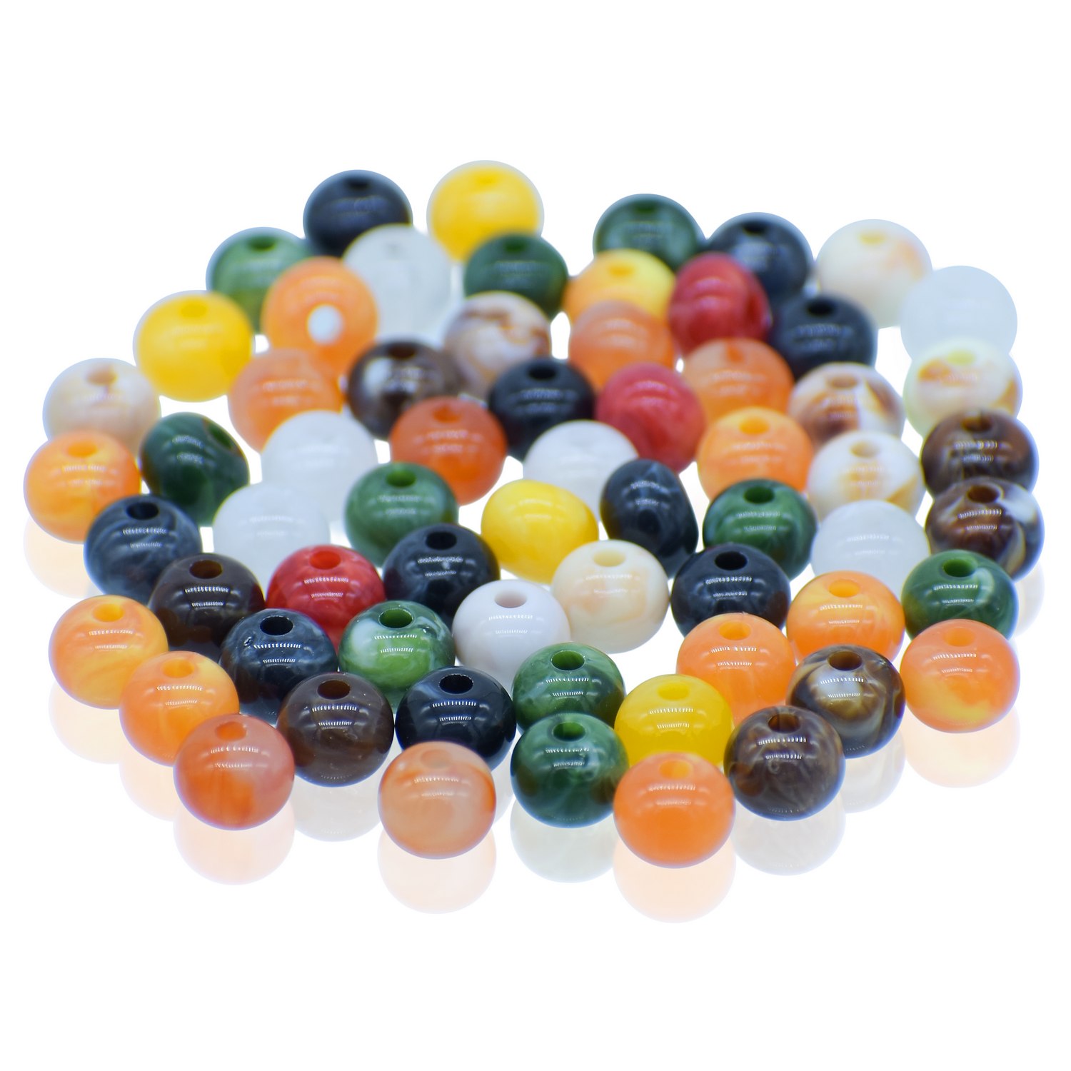 Jags Beads Plain Colourfull Multicolor 20Gsm 8MM JBCF8MM