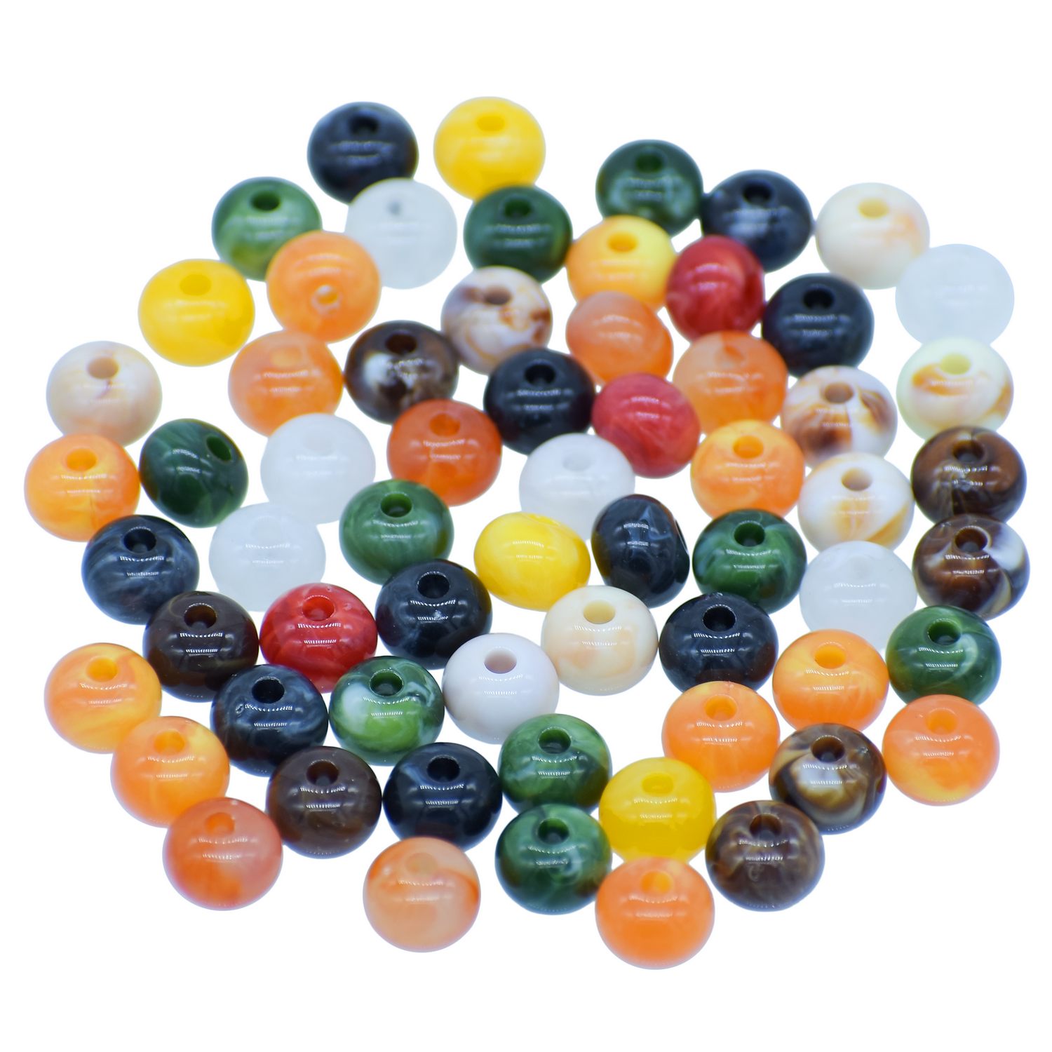 Jags Beads Plain Colourfull Multicolor 20Gsm 8MM JBCF8MM