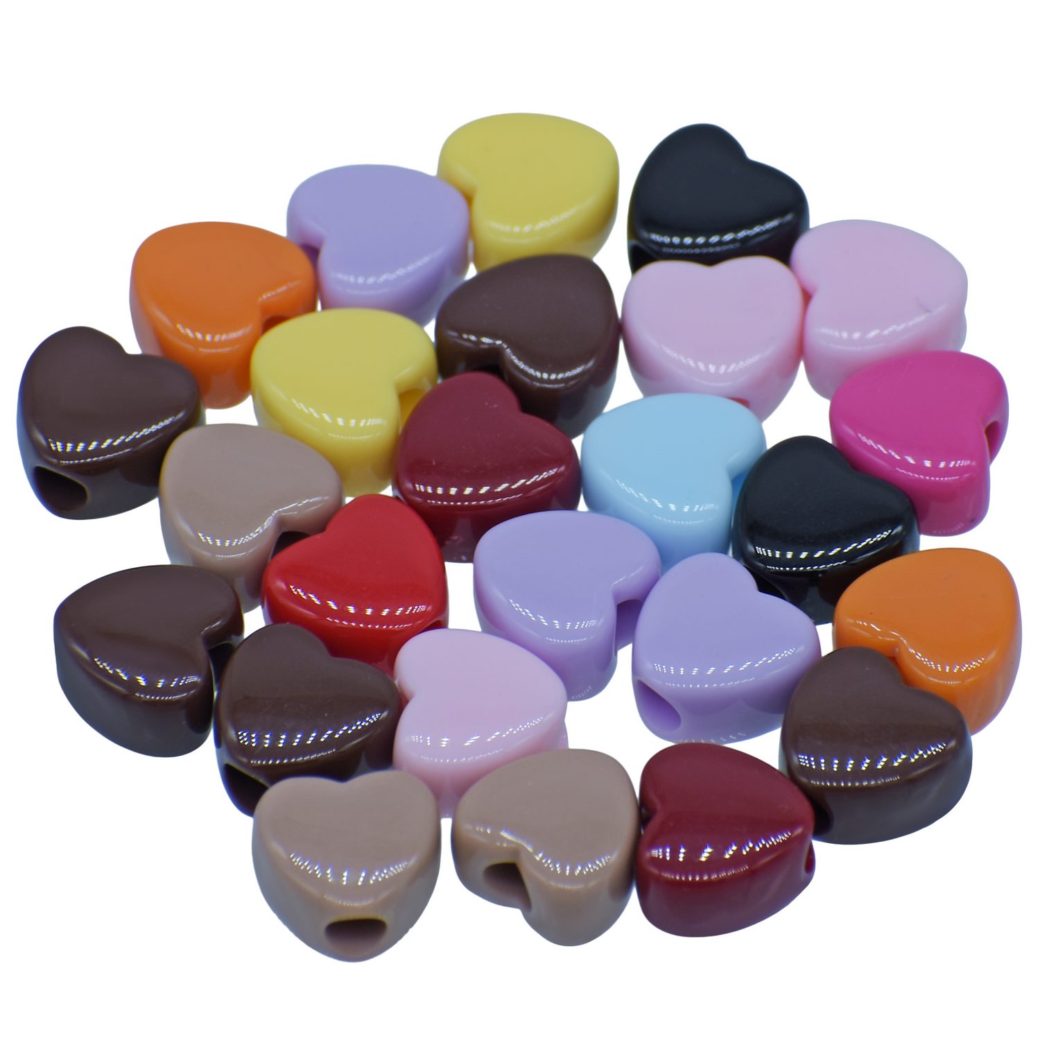 Jags Beads Heart Shape Multicolour 20Gram JCPP18