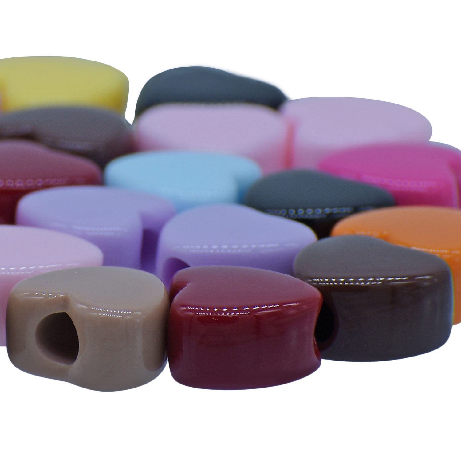 Jags Beads Heart Shape Multicolour 20Gram JCPP18