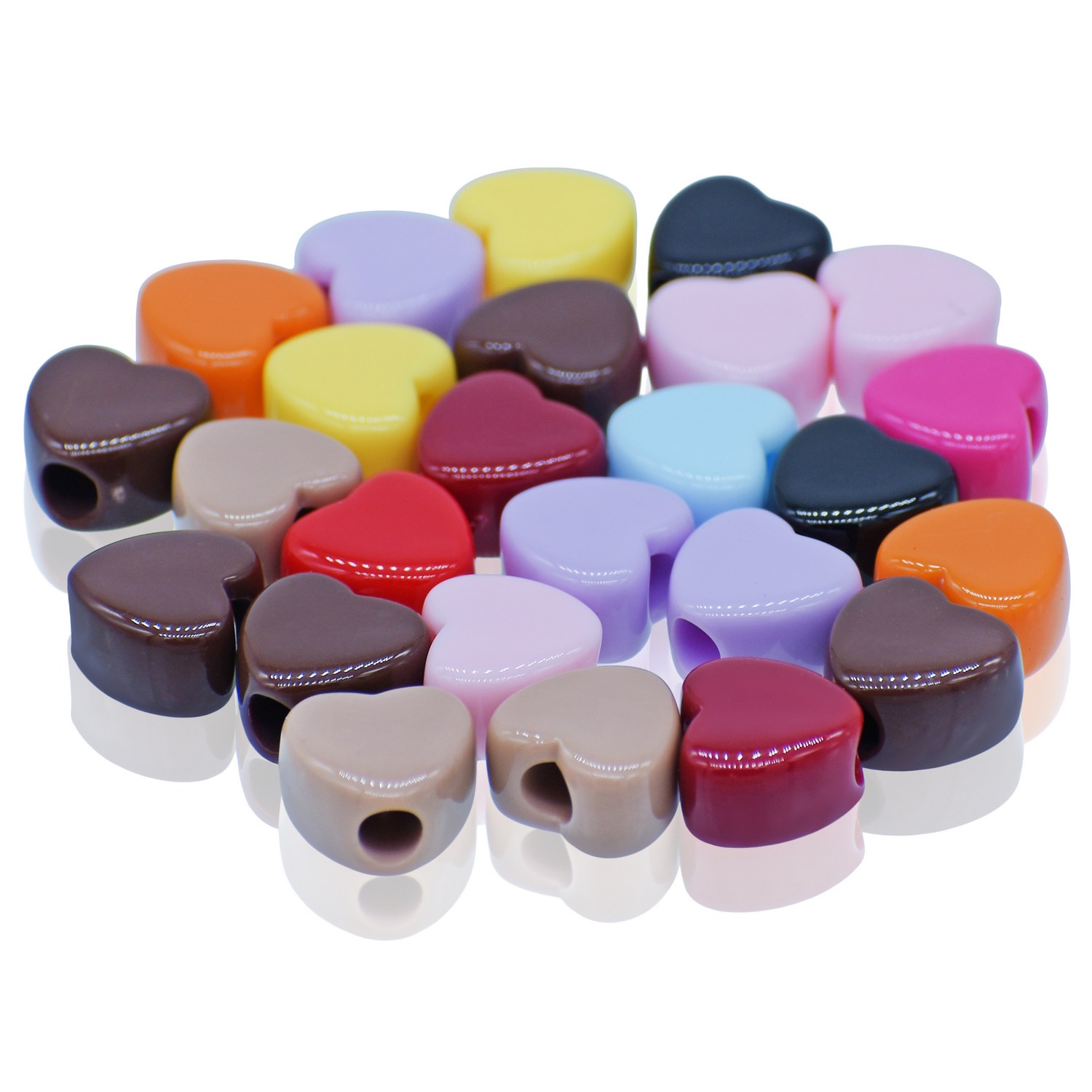 Jags Beads Heart Shape Multicolour 20Gram JCPP18