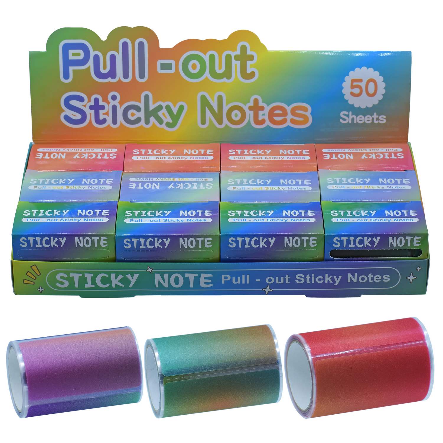 Sticky Note Pull-Out 62x40mm Glitter 50 Sheets