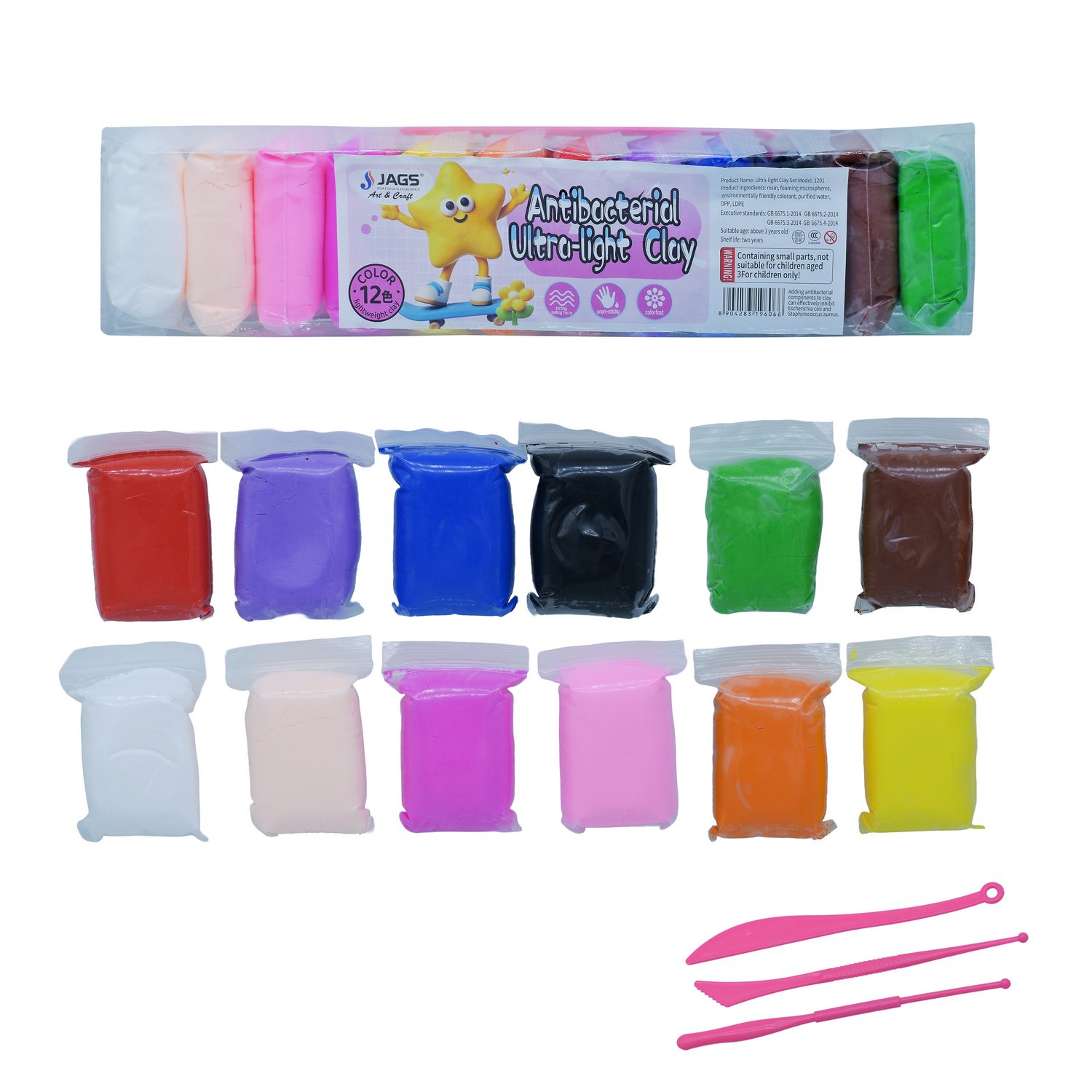 Jags Molding Clay Set Of 12 Colour TK8836