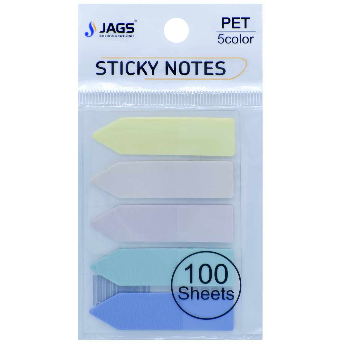  Jags Sticky Note Arow Pastel 5 Colour 100 Sheets JSNA05
