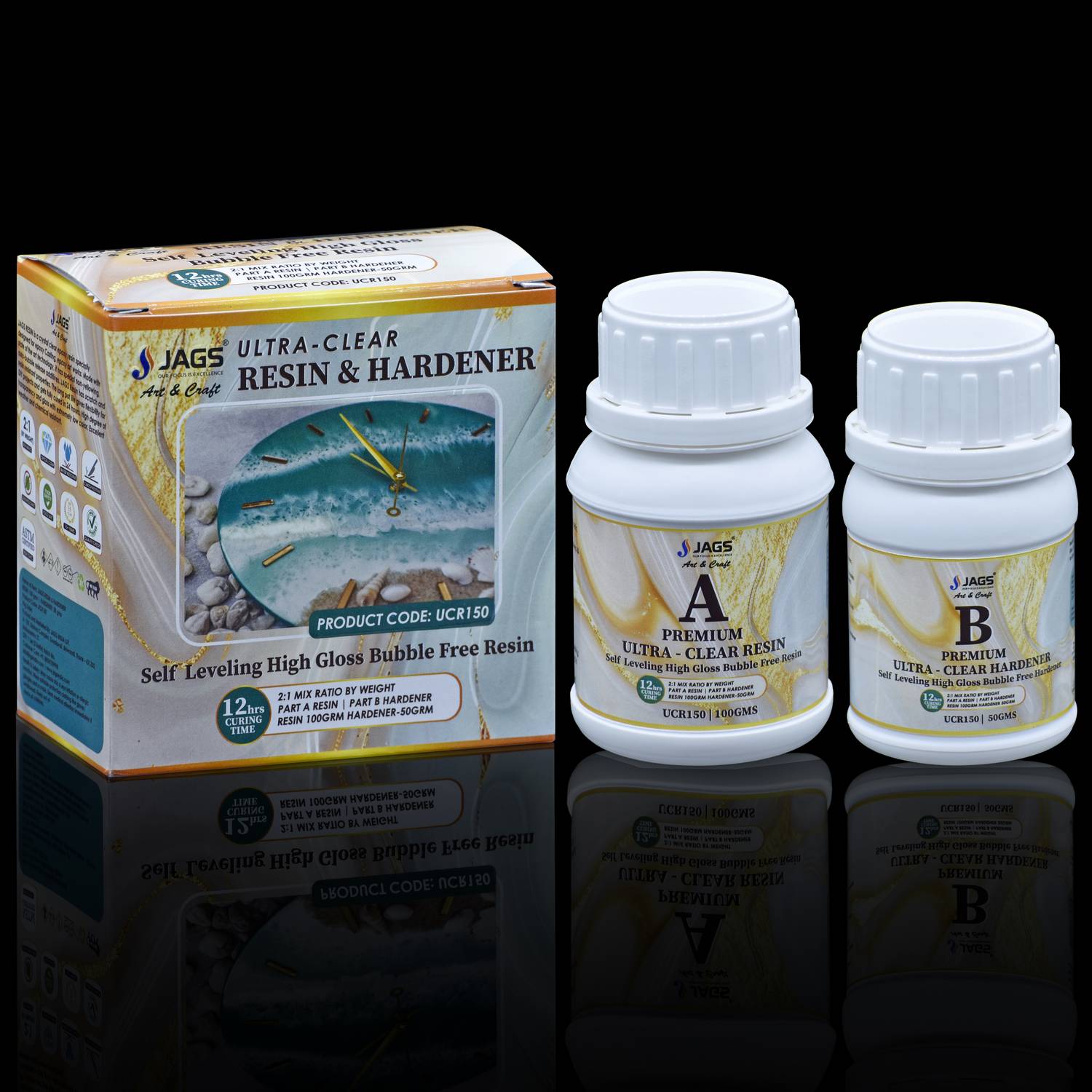 Ultra Clear Set Resin 100Gms Hardener 50Gms UCR150