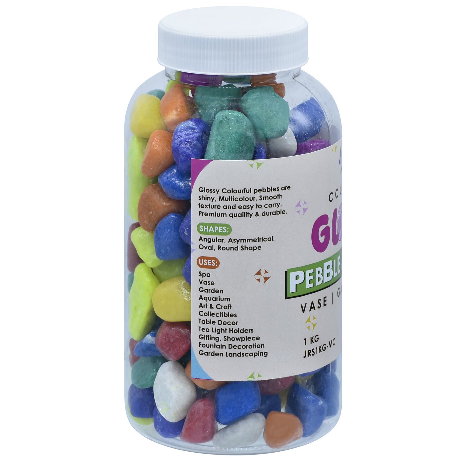 Jags Pebble Stones Small 500Gms Multi Colour JRS500-MC