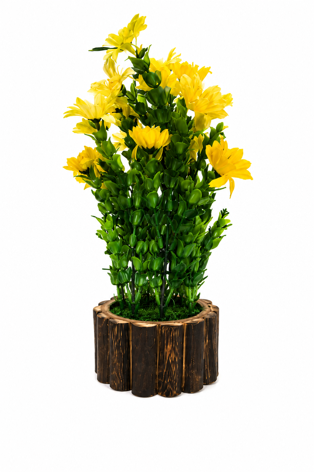 Artificial Yellow Flower Plant with Decorative Pot