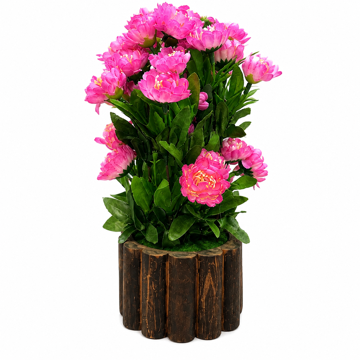Artificial Pink Chrysanthemum Flower Plant with Decorative Pot