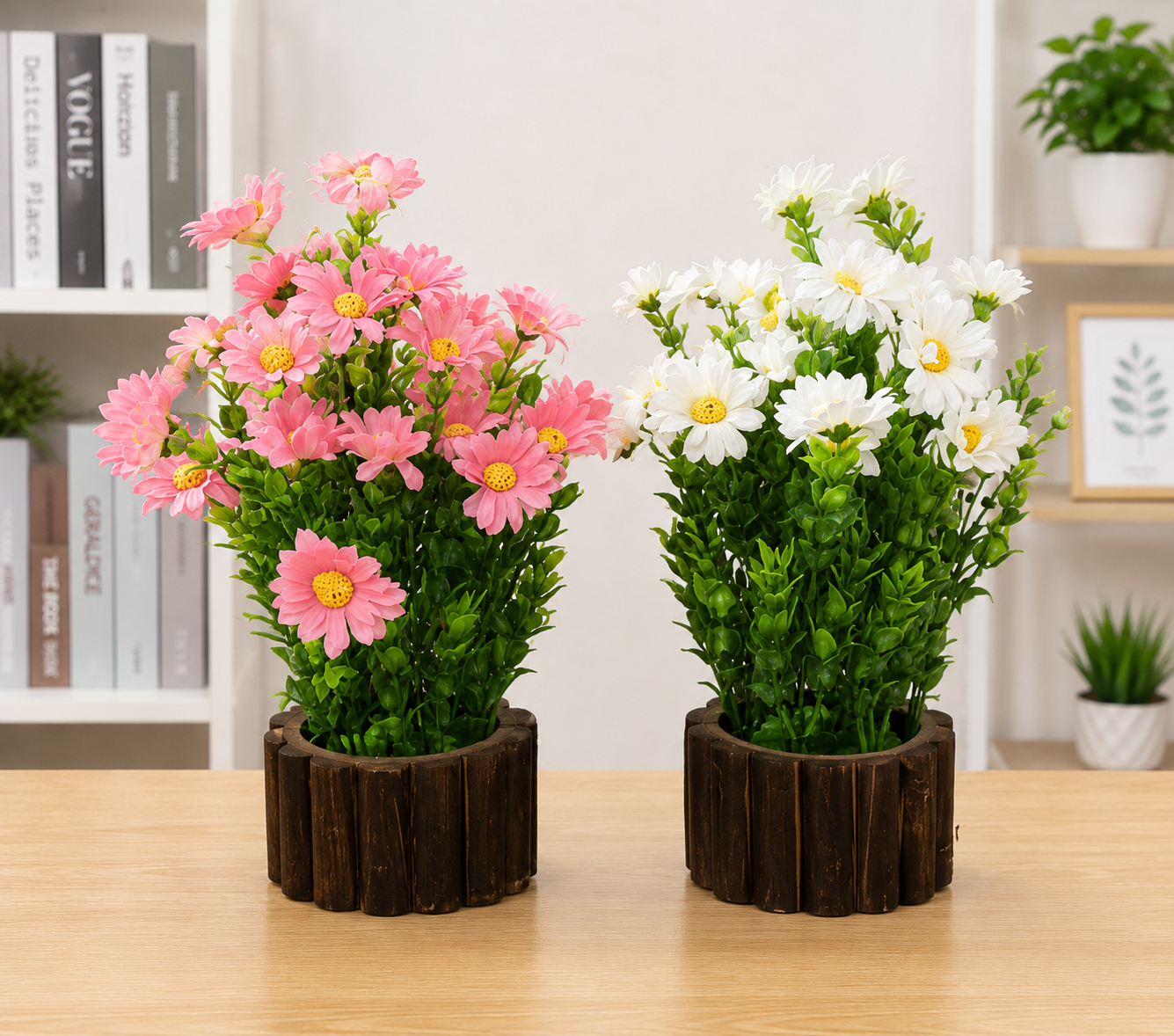 Artificial Daisy Flower Plant with Decorative Pot