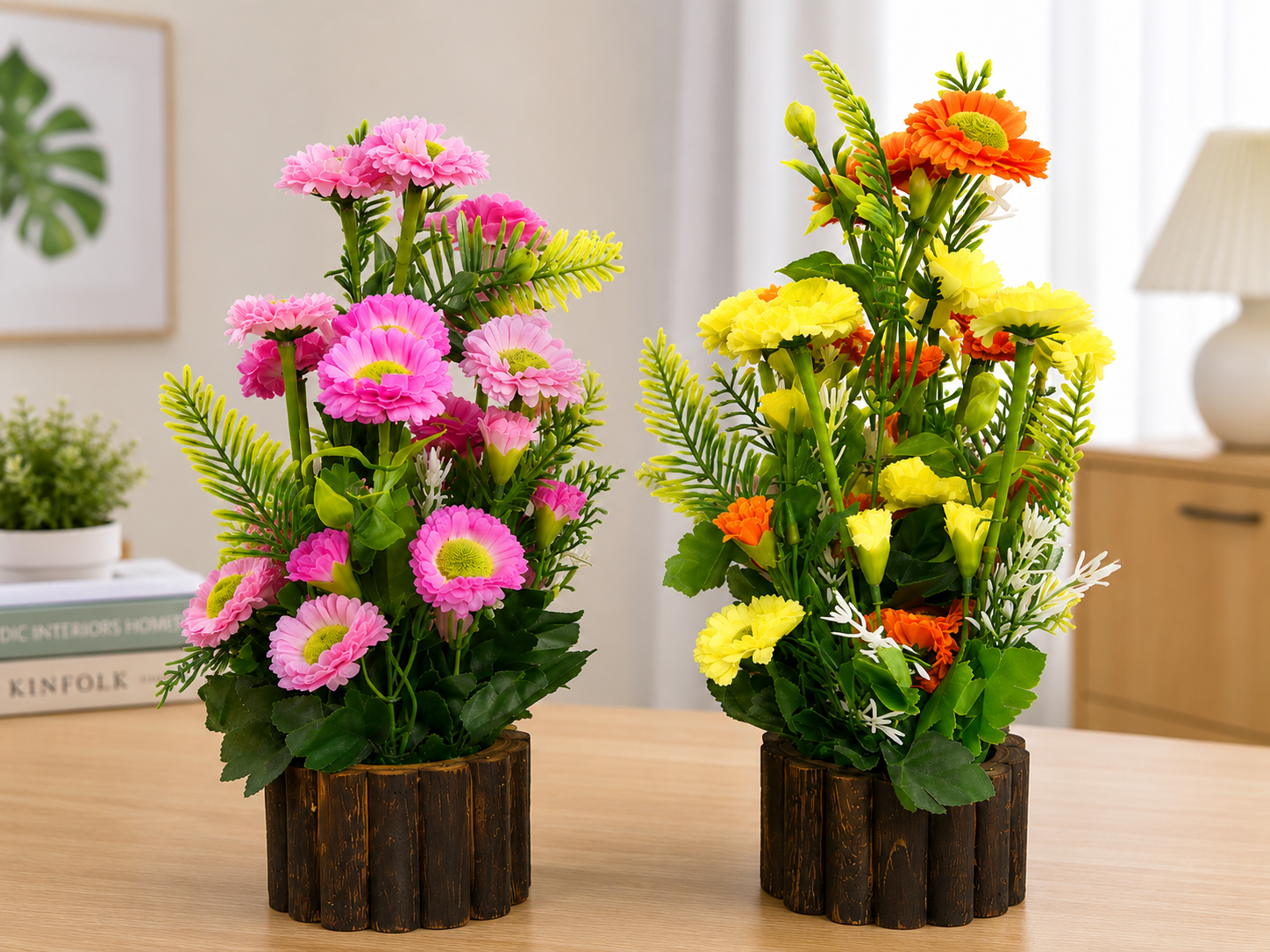 Artificial Gerbera Flower Plant with Decorative Pot