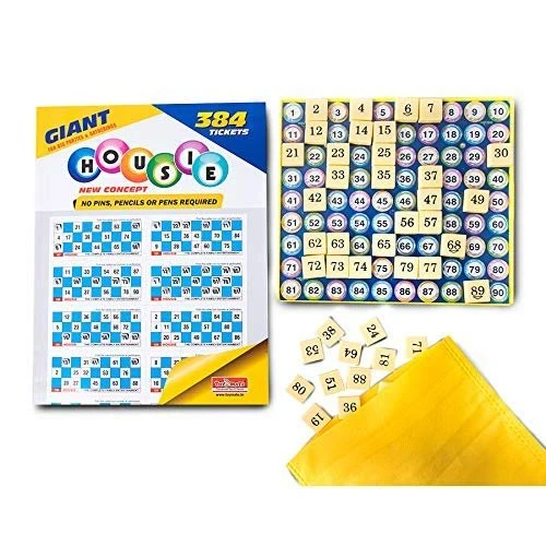 Housie 384 Game - Reusable Tickets with Plastic Gameboard | Family Party Game by Toymate