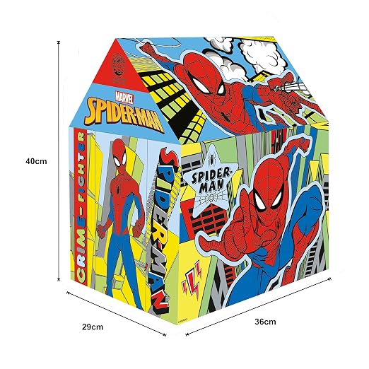 RATNA'S My Colouring Hut Disney Marvel Play Tent (36 x 29 x 40 cm) DIY Kit Washable&Re-usable for Kids 3+ Yrs (Spiderman), Tent House Theme