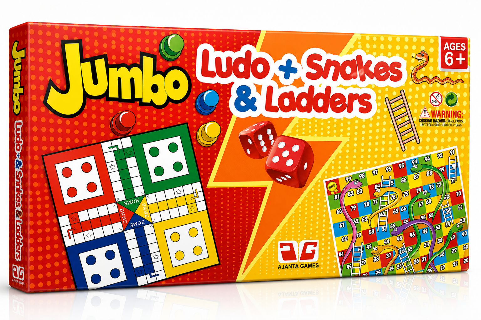 Ajanta Games Jumbo Ludo+snake _ ladder Party & Fun Board Game