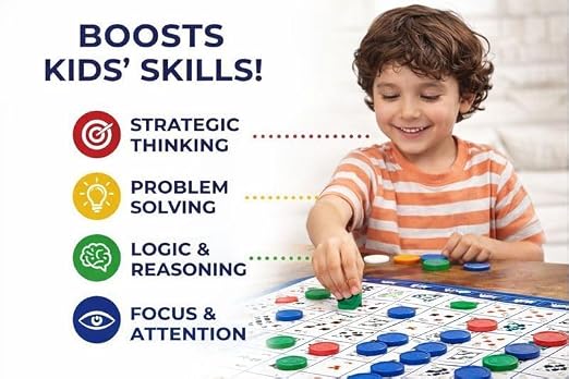  Sequence, Strategy Game, Card Game, Board Game for Kids, Adults, Families, Educational, 2 to 12 Players Educational and Party Game for Kids Ages 7 Plus (Small)