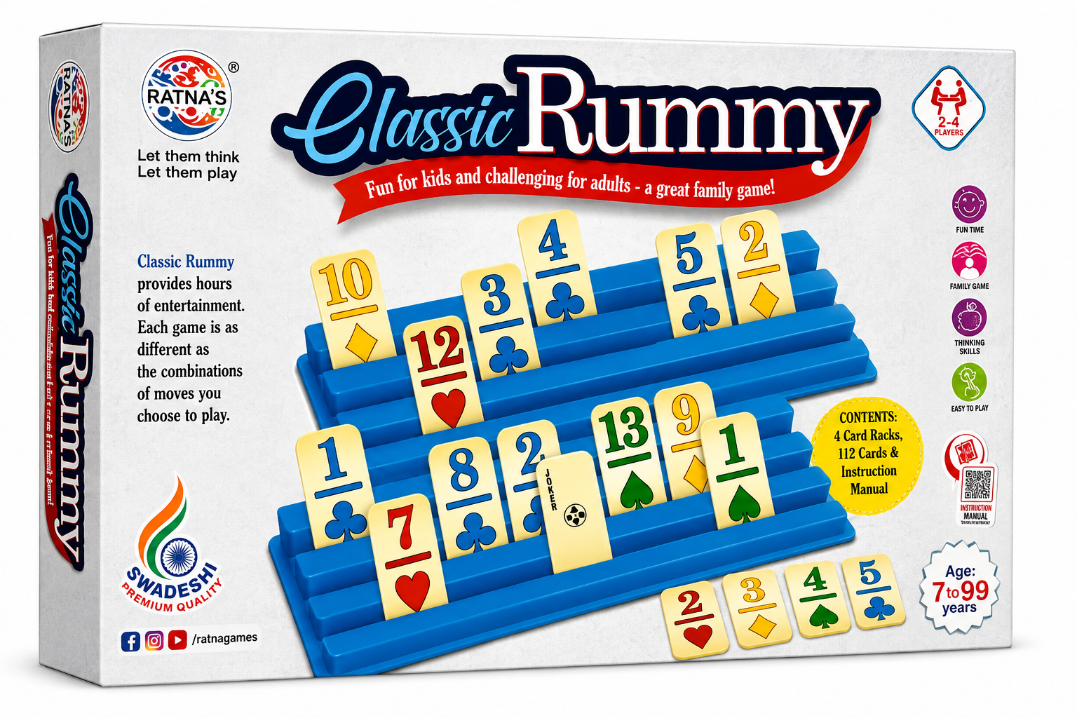 RATNA'S Classic Rummy Party & Fun Games Board Game 