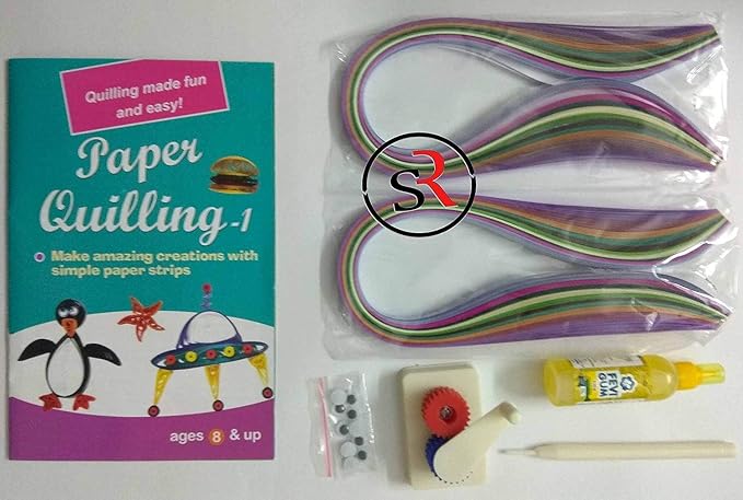 Paper Quilling Kit Series 1 by Ekta, DIY Creativity Kit, Kids Gift, Paper Strips, Crimper Tool Included