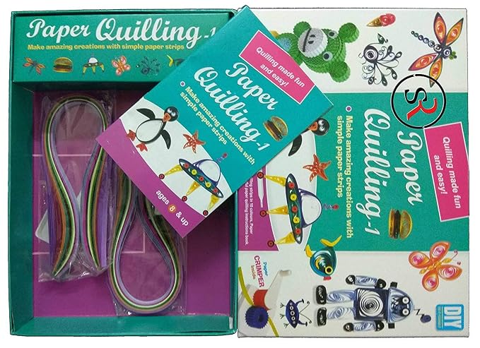 Paper Quilling Kit Series 1 by Ekta, DIY Creativity Kit, Kids Gift, Paper Strips, Crimper Tool Included