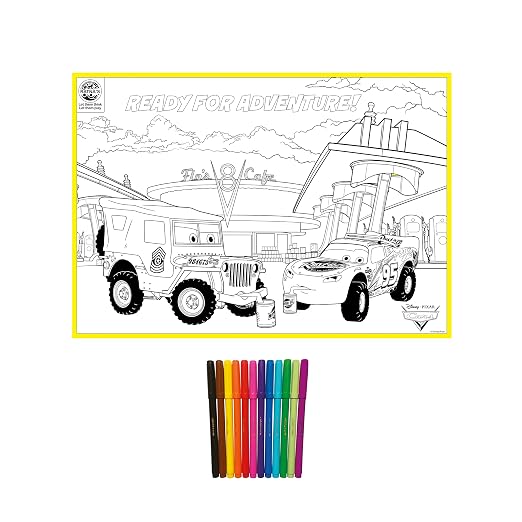RATNA'S My Coloring Mat Cars | DIY Kit for Kids Big Size Mat 40 x 27 inches