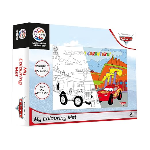RATNA'S My Coloring Mat Cars | DIY Kit for Kids Big Size Mat 40 x 27 inches