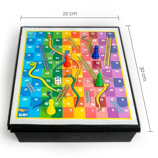  Ratna's Classic Games 3 in 1 Family Entertainer Table Top Board Games with Chess, Snakes & Ladders, Ludo for Ages 7-99 Years