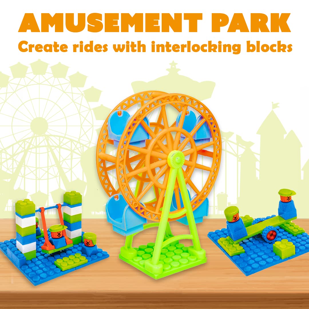  Amusement Park Jumbo Plastic Building Blocks 74 Pieces for Kids