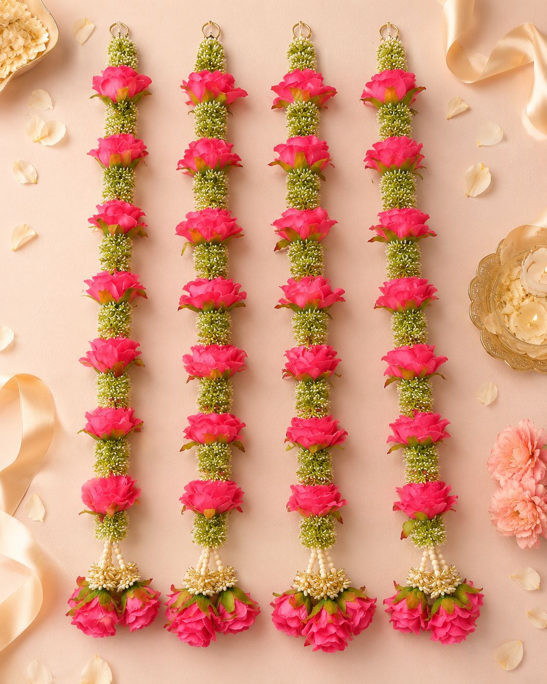 FLOWER HANGING DECORATION PINK ROSE  3FT RATE OF PAIR