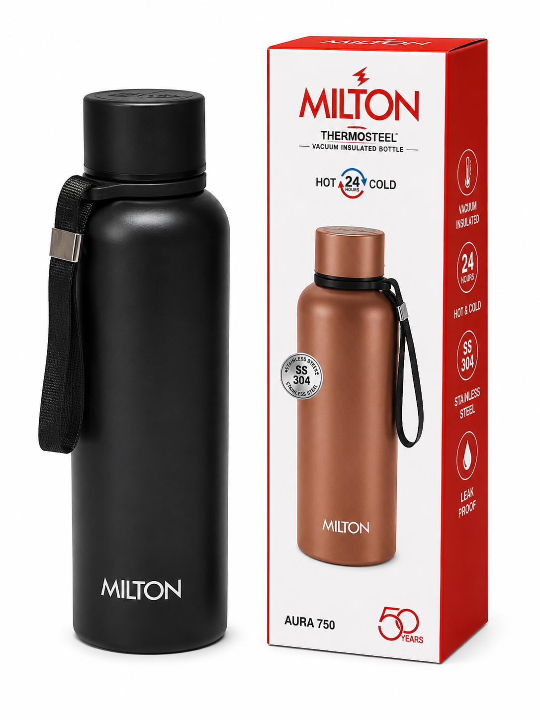 Milton Thermosteel Aura 750 Vacuum Insulated Bottle – 750 ml