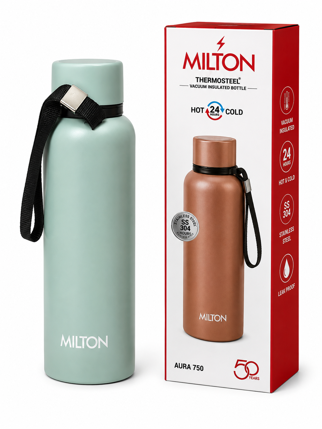 Milton Thermosteel Aura 750 Vacuum Insulated Bottle – 750 ml