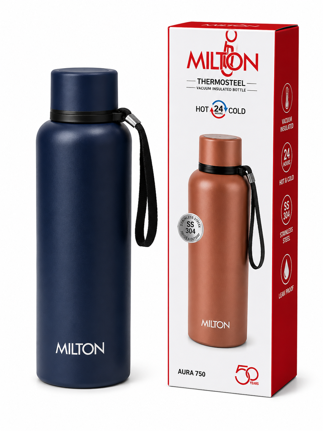 Milton Thermosteel Aura 750 Vacuum Insulated Bottle – 750 ml