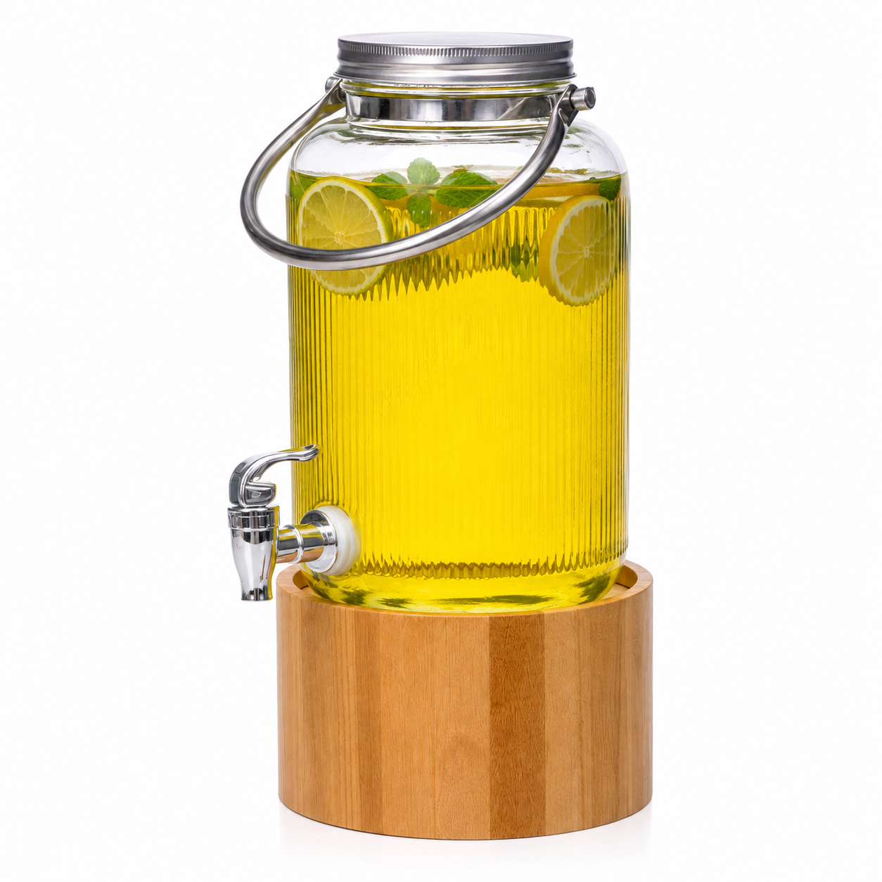 Vistara Glass Dispenser – 4 Litre with Wooden Stand